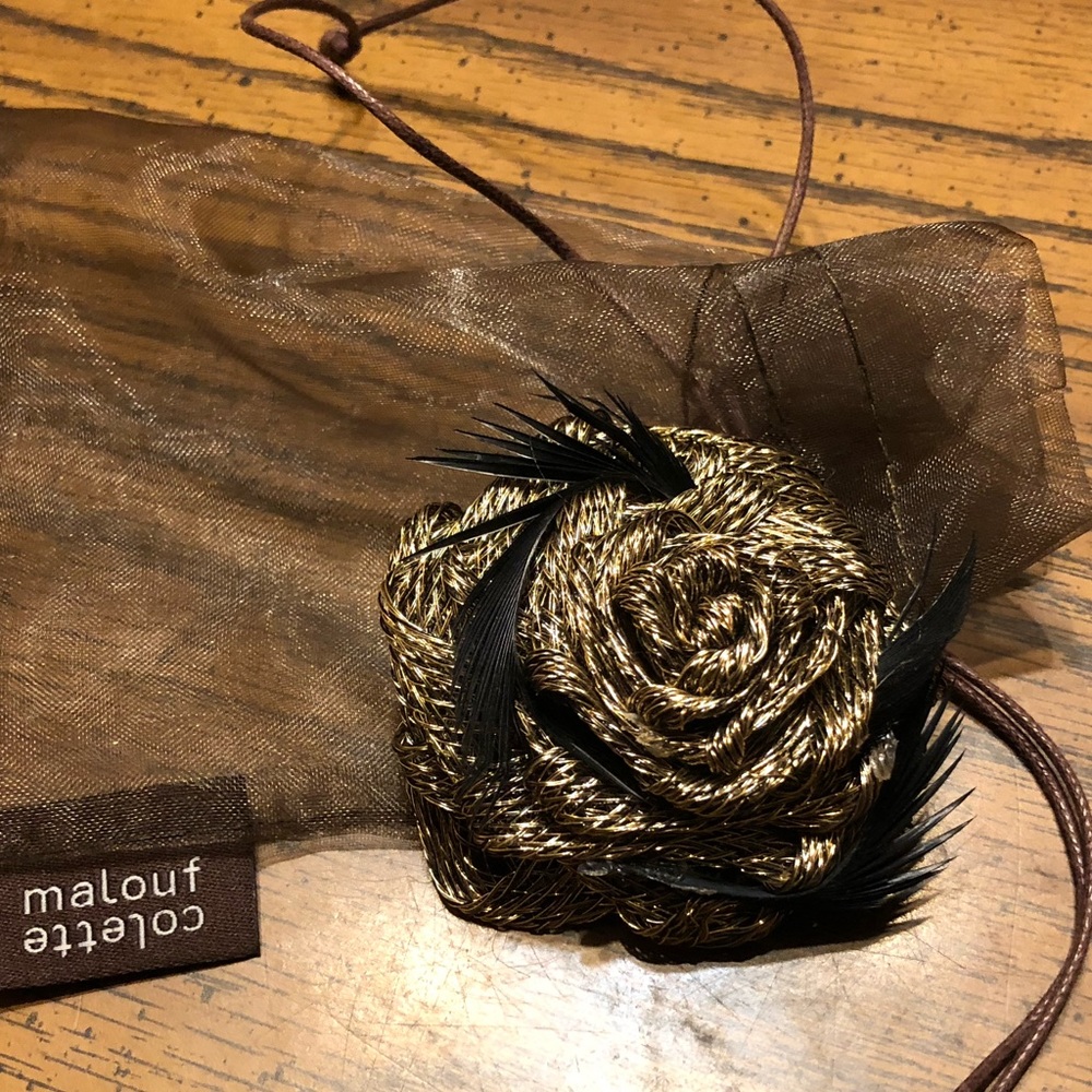 Colette Malouf; wire mesh rose (accessory)